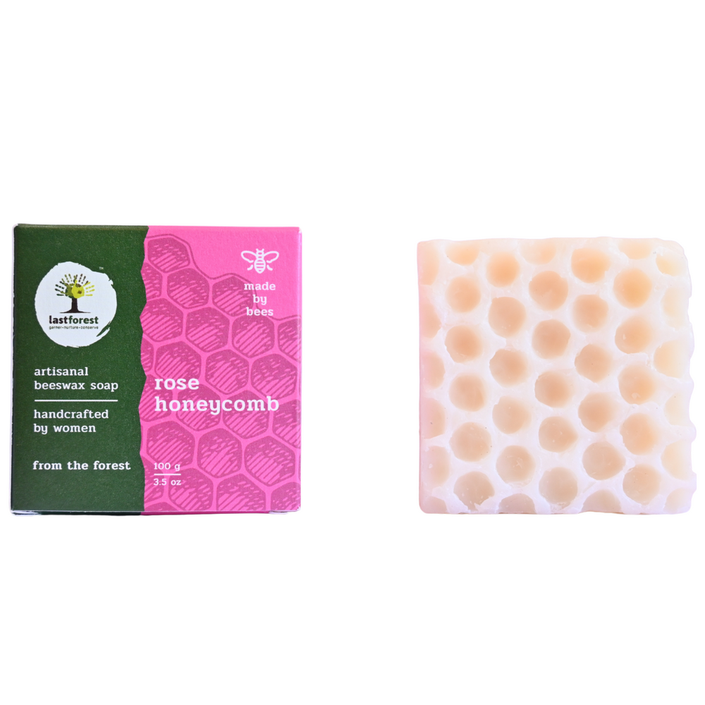Artisanal Handmade 'Honeycomb' Beeswax Soap - Rose